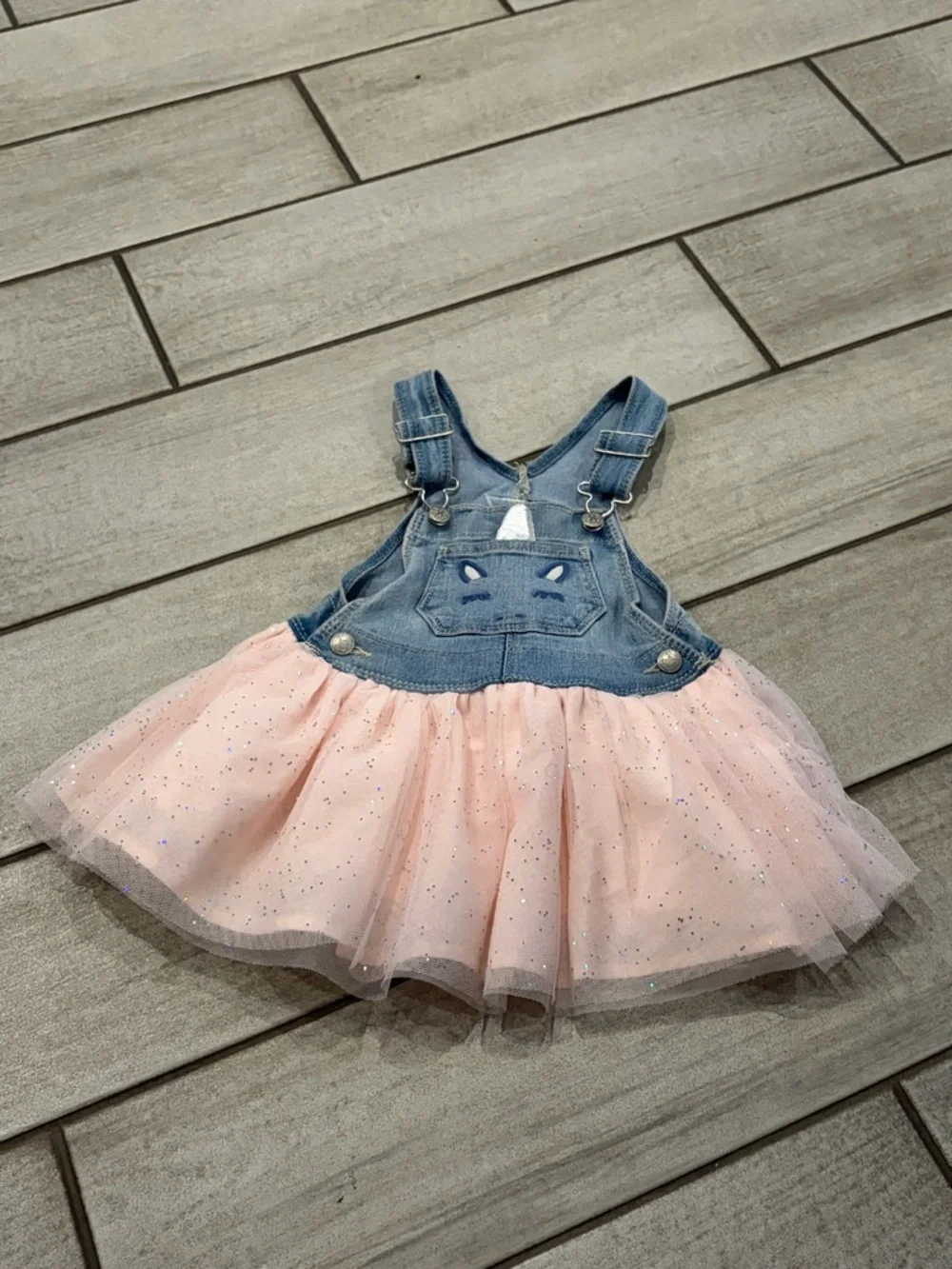 OshKosh B'gosh Light Blue Denim Overall Detail